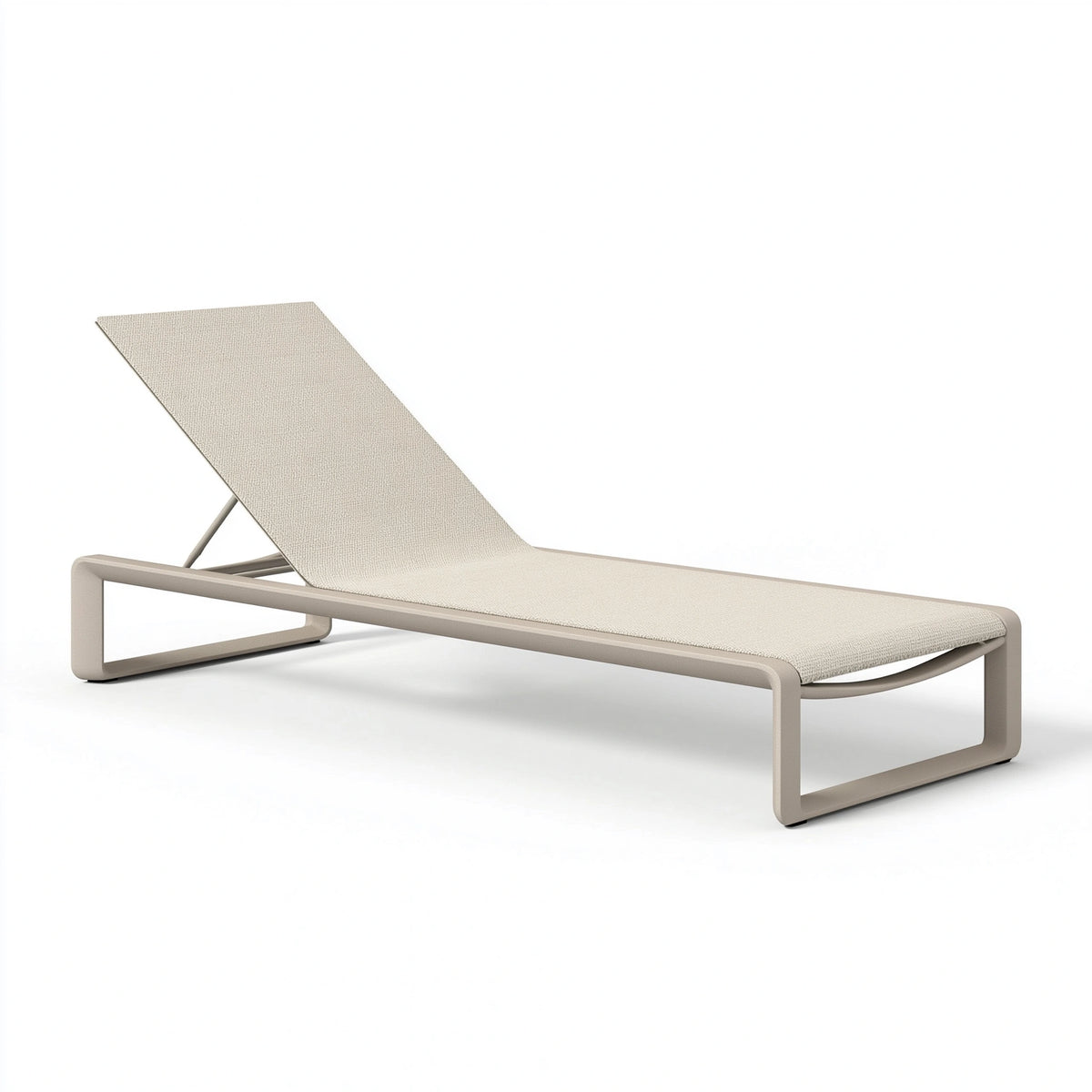 Gartenliege 200 x 70 x 85 cm mit Metallgestell in Beige verstellbar