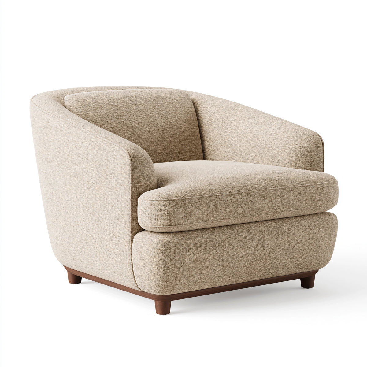 Sessel 85 x 88 x 82 cm Textilbezug Beige mit Holzfüßen